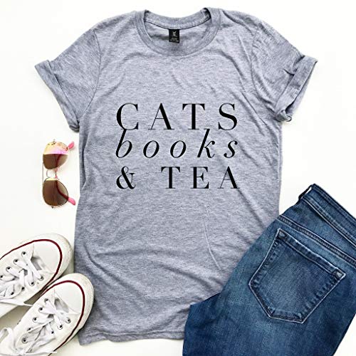 cats books and tea shirt