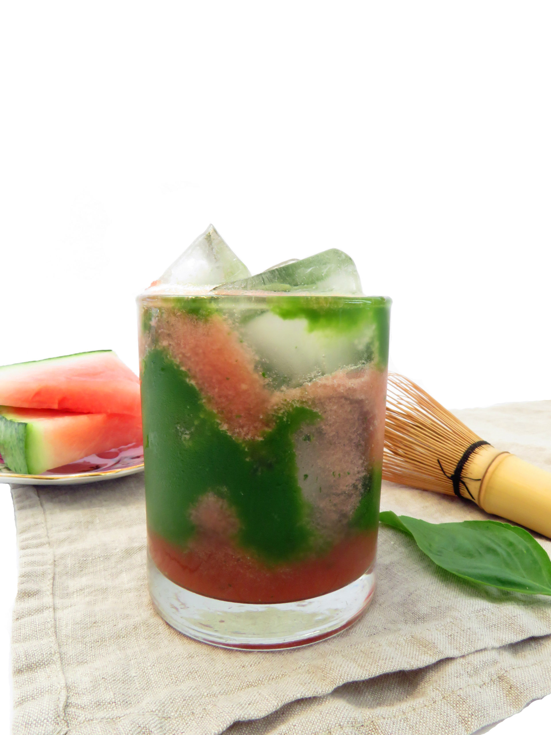 Iced Watermelon Basil Matcha