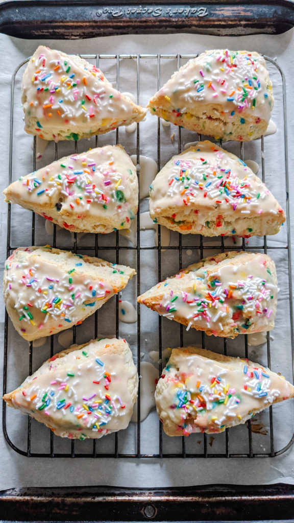 birthday cake scones