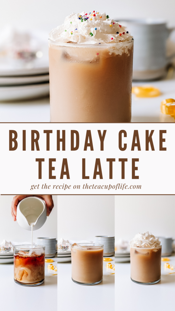 birthday cake tea latte