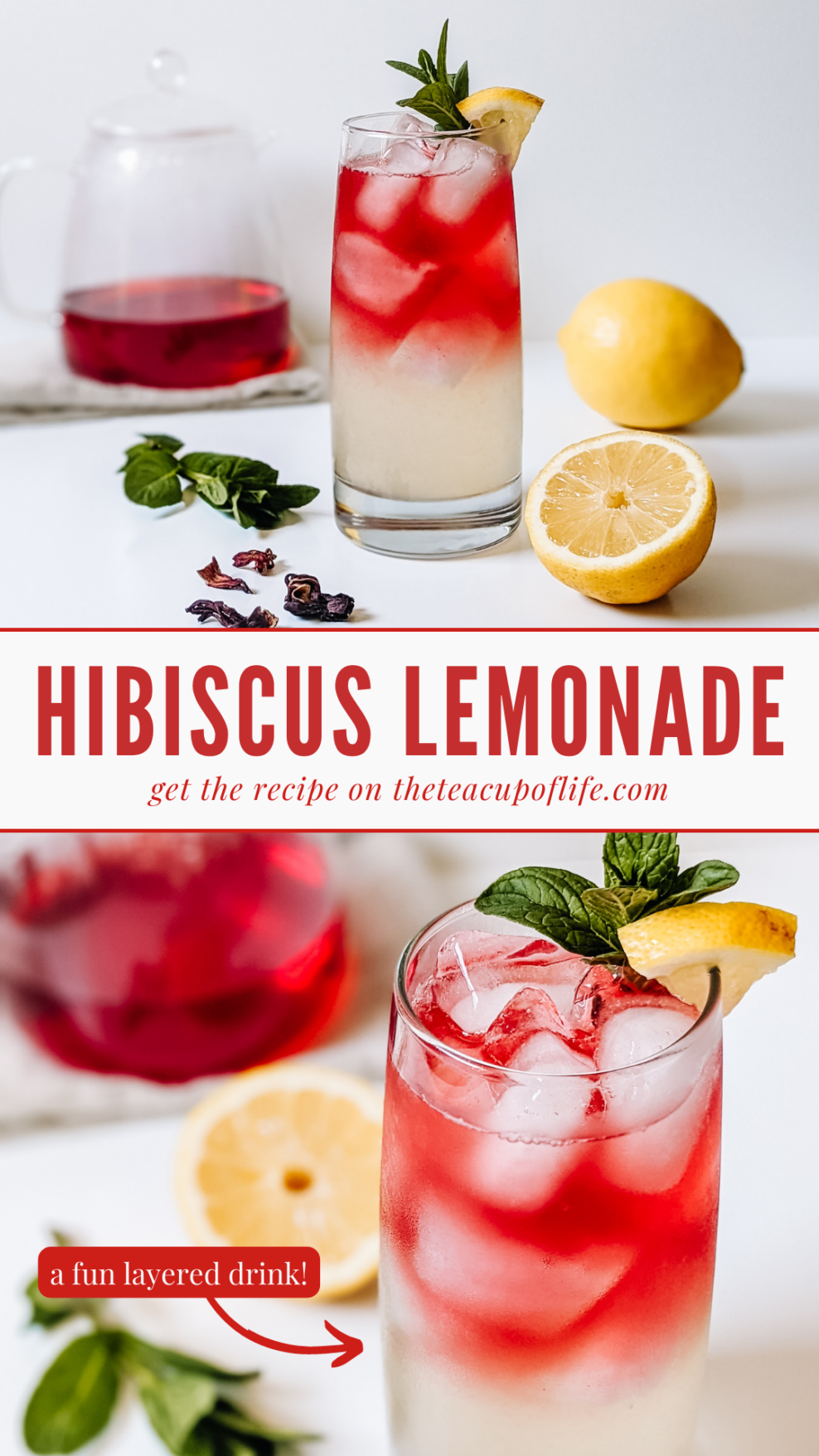 Layered Hibiscus Lemonade - The Cup Of Life