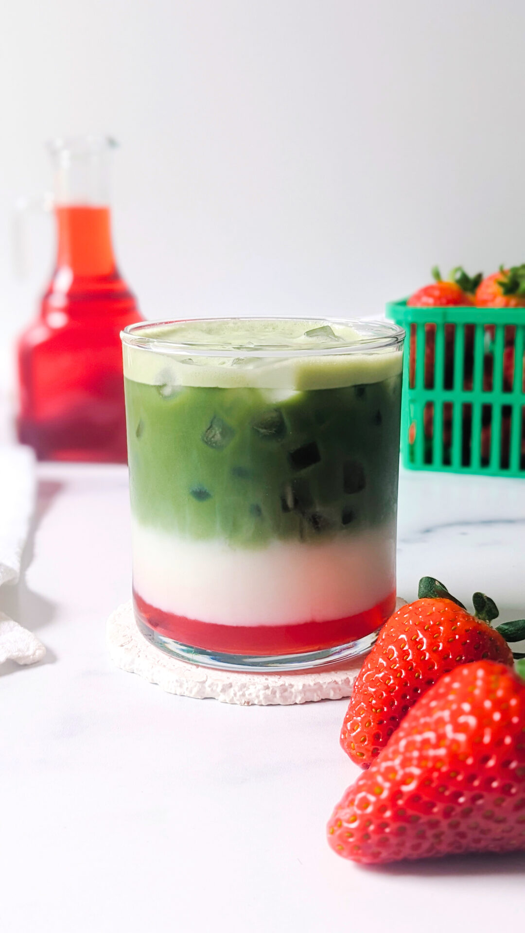 Iced Strawberry Matcha Latte - The Cup Of Life