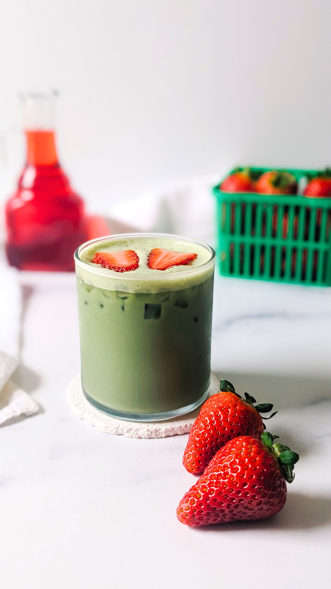 Iced Strawberry Matcha Latte - The Cup Of Life